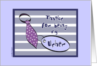 Blue Purple Necktie Usher Thank You Cards