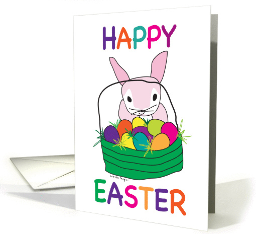 Happy Easter, Bunny with Basket card (906581)