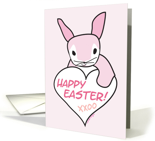 Happy Easter, Pink Easter Bunny card (906583)