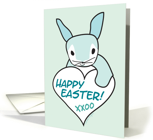 Happy Easter, Blue Easter Bunny card (906584)
