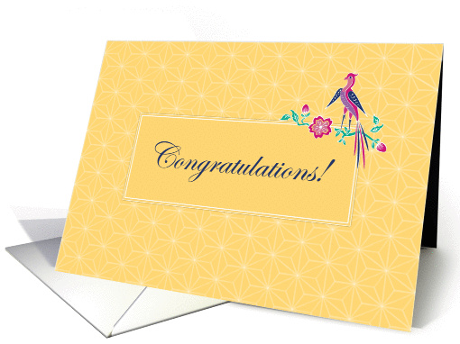 Sakura Batik with Bird Congratulations card (1010647)