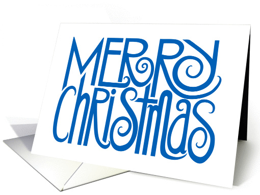 Merry Christmas Text Blue card (105797)