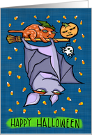 Grouchy Bat Halloween card
