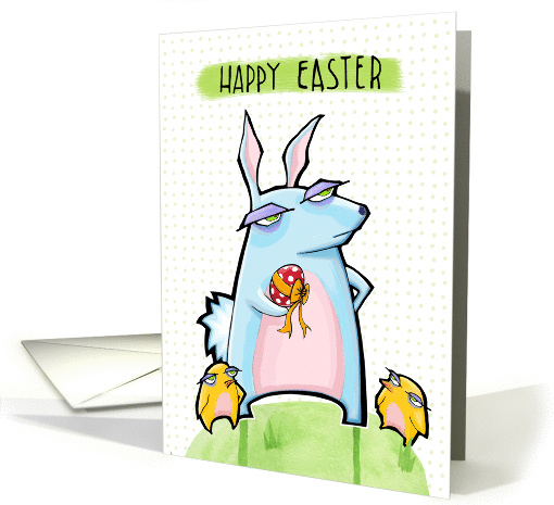 Grouchy Rabbit Easter dots card (1163276)
