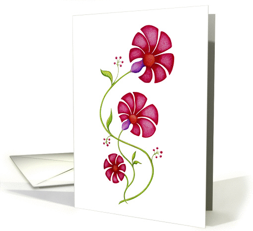 Provencal Red Flowers card (154187)