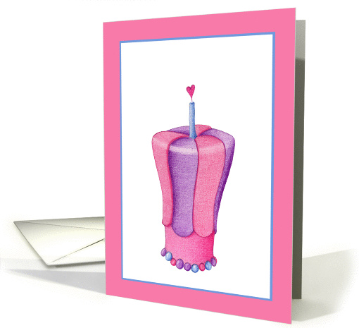 Pink Cake Heart card (217140)