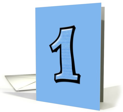 Silly Numbers 1 blue Birthday card (689562)