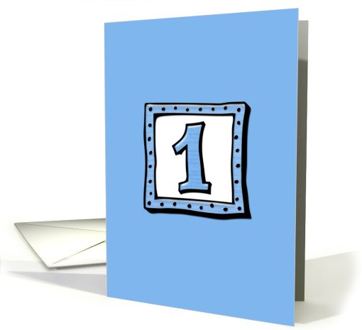 Silly Numbers 1 blue framed Birthday card (689564)