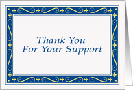 Thank you for your support card