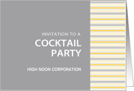 Amber Stripe Corporate Cocktail Invitation Card Customizable card