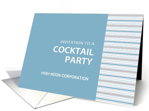 Cornflower Stripe Corporate Cocktail Invitation Card Customizable card