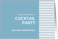 Cornflower Stripe Corporate Cocktail Invitation Card Customizable card