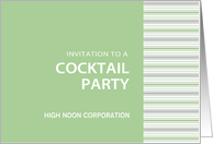 Pistachio Stripe Corporate Cocktail Invitation Card Customizable card