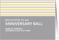 Amber Stripe Corporate Anniversary Ball Invitation Customizable card