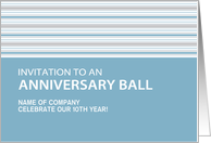 Cornflower Stripe Corporate Anniversary Ball Invitation Customizable card