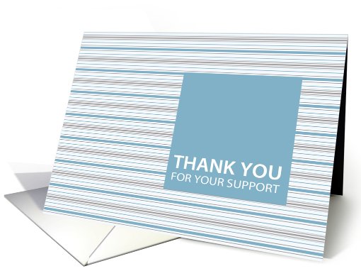 Cornflower Stripe Corporate Thank You For Your Support card (917995)