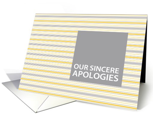 Amber Stripe Business Customer/Client Apology card (918026)