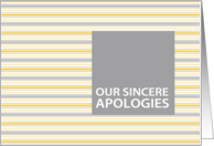 Amber Stripe Business Customer/Client Apology Card