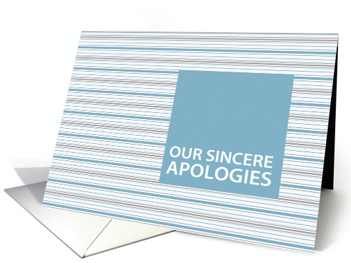 Cornflower Stripe Business Customer/Client Apology card (918030)
