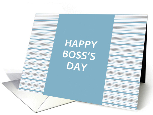 Cornflower Stripe Happy Boss's Day card (918270)