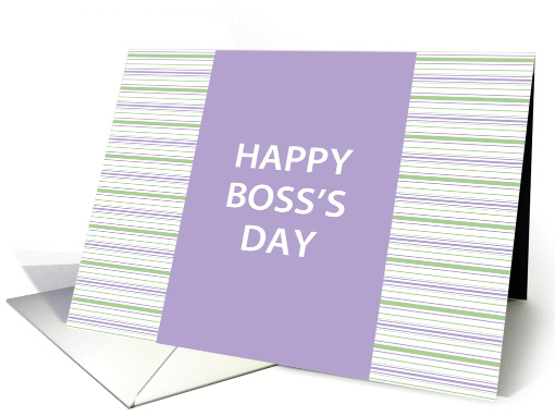 Lilac Stripe Happy Boss's Day card (918273)