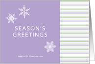 Lilac Stripe Vendor/Supplier Season’s Greetings Card Customizable card