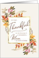 Fall Foliage Thanksgiving Greeting for Mom and Step-Father card