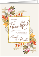 Thankful Fall Foliage Thanksgiving Greeting for Aunt and Uncle card