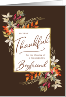 Thankful Fall Foliage Thanksgiving Greeting for Boyfriend card