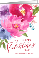 Happy Valentine’s Day Mother Watercolor Bouquet card