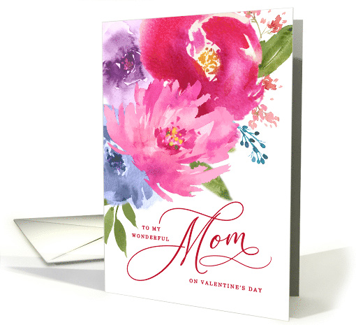 Watercolor Bouquet to Mom on Valentine's Day card (1595782)