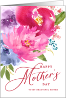 Happy Mother’s Day Watercolor Bouquet to My Sister card