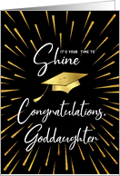 Graduation Time to Shine Gold Fireworks Congratulations Goddaughter card