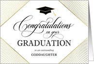 Graduation Congratulations Goddaughter Elegant Art Deco Gold on White card