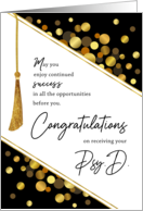 PsyD Graduation Congratulations Faux Tassel with Gold Confetti Dots card