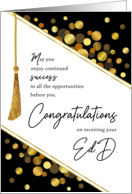 EdD Graduation Congratulations Faux Tassel with Gold Confetti Dots card