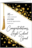 High School Graduation Congratulations Faux Tassel Gold Confetti Dots card