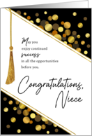 Graduation Congratulations Niece Faux Tassel Gold Confetti Dots card