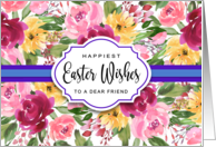 Happy Easter Wishes for Friend Watercolor Peonies card