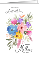 Happy Mother’s Day Aunt Pastel Watercolor Bouquet card