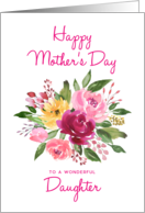 Happy Mother’s Day Daughter Watercolor Peonies Bouquet card