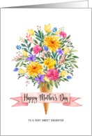 Mother’s Day Ice Cream Cone Flowers for Daughter card