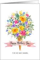 Mother’s Day Ice Cream Cone Flowers for Grandma card