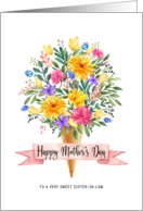 Mother’s Day Ice Cream Cone Flowers for Sister in Law card