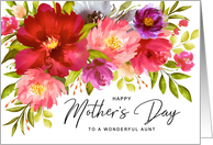 Happy Mother’s Day Aunt Watercolor Spring Garden Flowers card