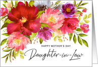 Happy Mother’s Day Daughter in Law Watercolor Spring Garden Flowers card