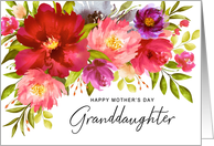 Happy Mother’s Day Granddaughter Watercolor Spring Garden Flowers card
