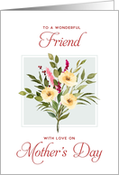 Happy Mother’s Day Friend White Rose Bouquet card