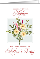 In Memory of Your Mother on Mother’s Day White Rose Bouquet card