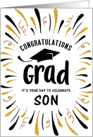 Graduation Congratulations Son with Festive Streamers card